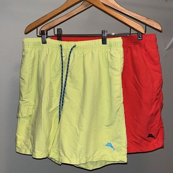 2-Tommy Bahama Cargo style 4 pocket mesh lined swim beach summer sailfish shorts - Picture 1 of 11